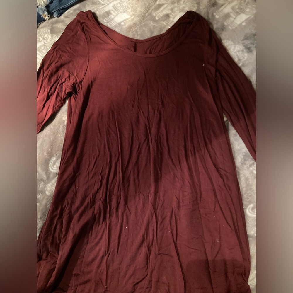 red long sleeve dress